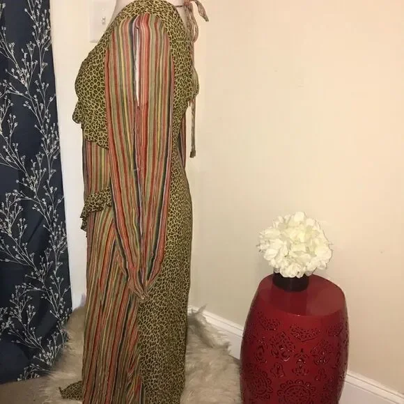 Anthro | Bl-nk Cheetah, Rainbow Striped Dress - Picture 2 of 7